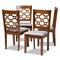 Baxton Studio Peter Grey Upholstered and Walnut Wood 4-Piece Dining Chair Set 171-10951 - alternate 1